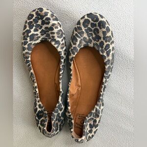 Lucky Brand Leopard Print Ballet Flats Leather Slip On Shoes Women’s 10 est